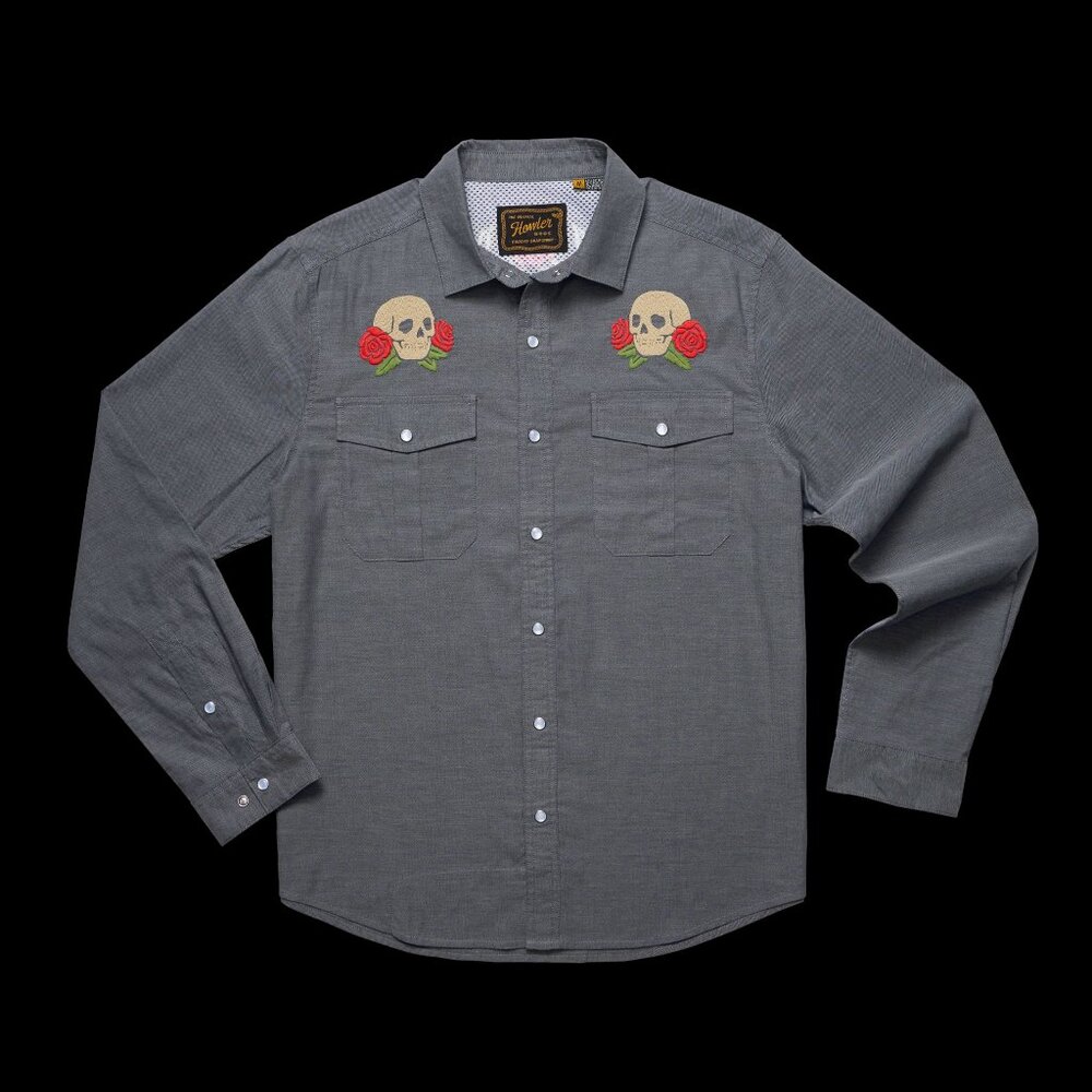 NWT Howler Bros Skulls n’ Begonias Gaucho Snapshirt
